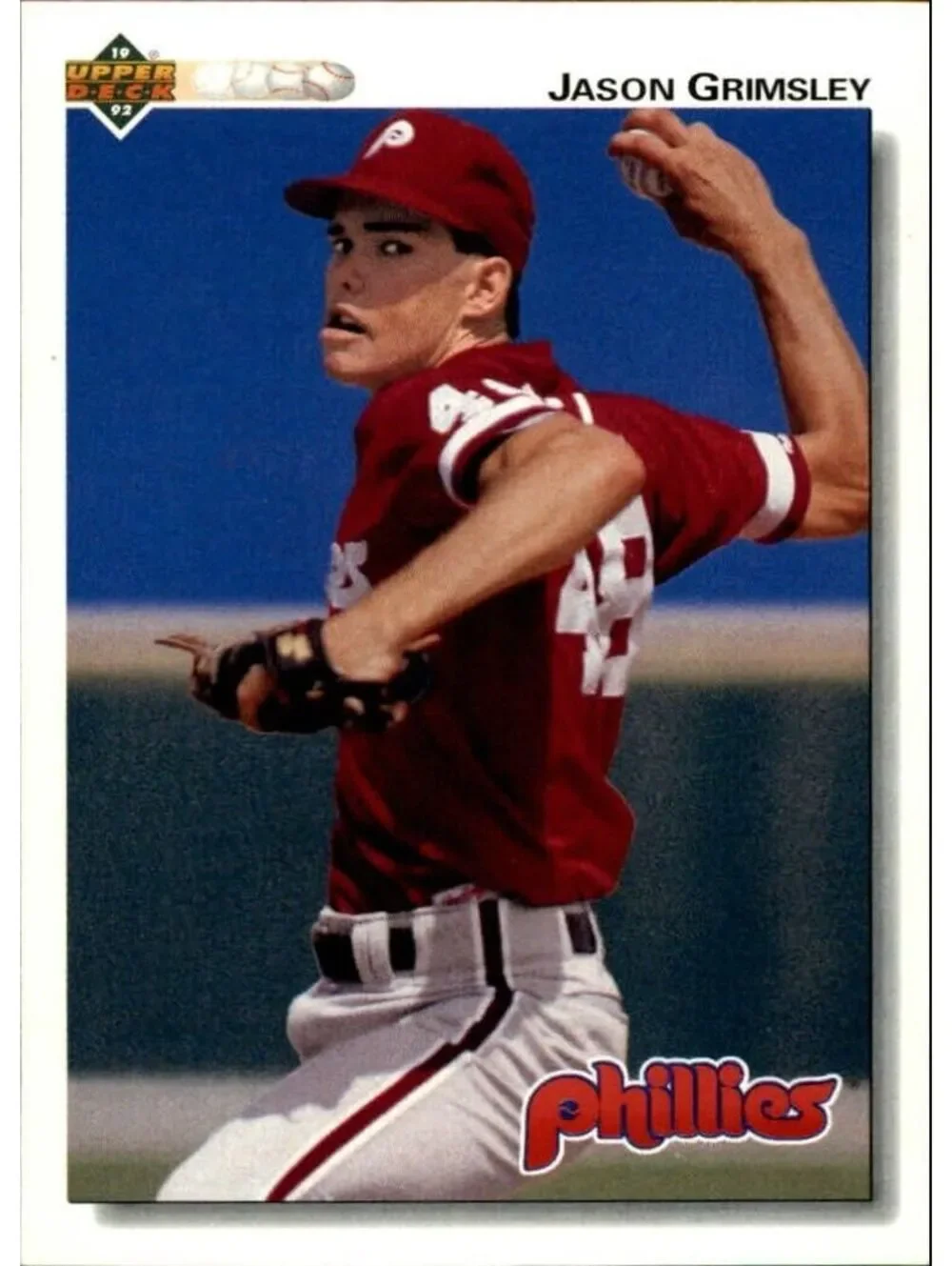 Jason Grimsley 1992 Upper Deck MLB #406 Baseball Card Philadelphia Phillies